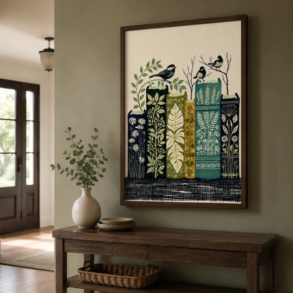 Botanical Books and Songbirds Wall Art Decor - Wall Art Decor - styled