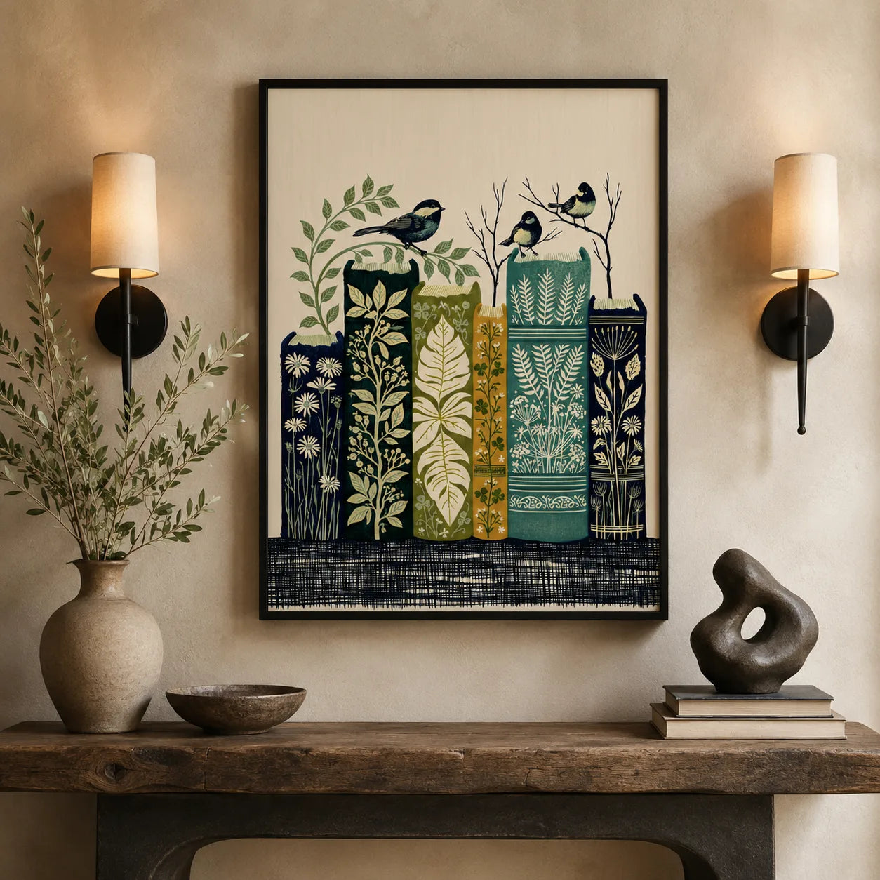 Botanical Books and Songbirds Wall Art Decor - Wall Art Decor - view 11