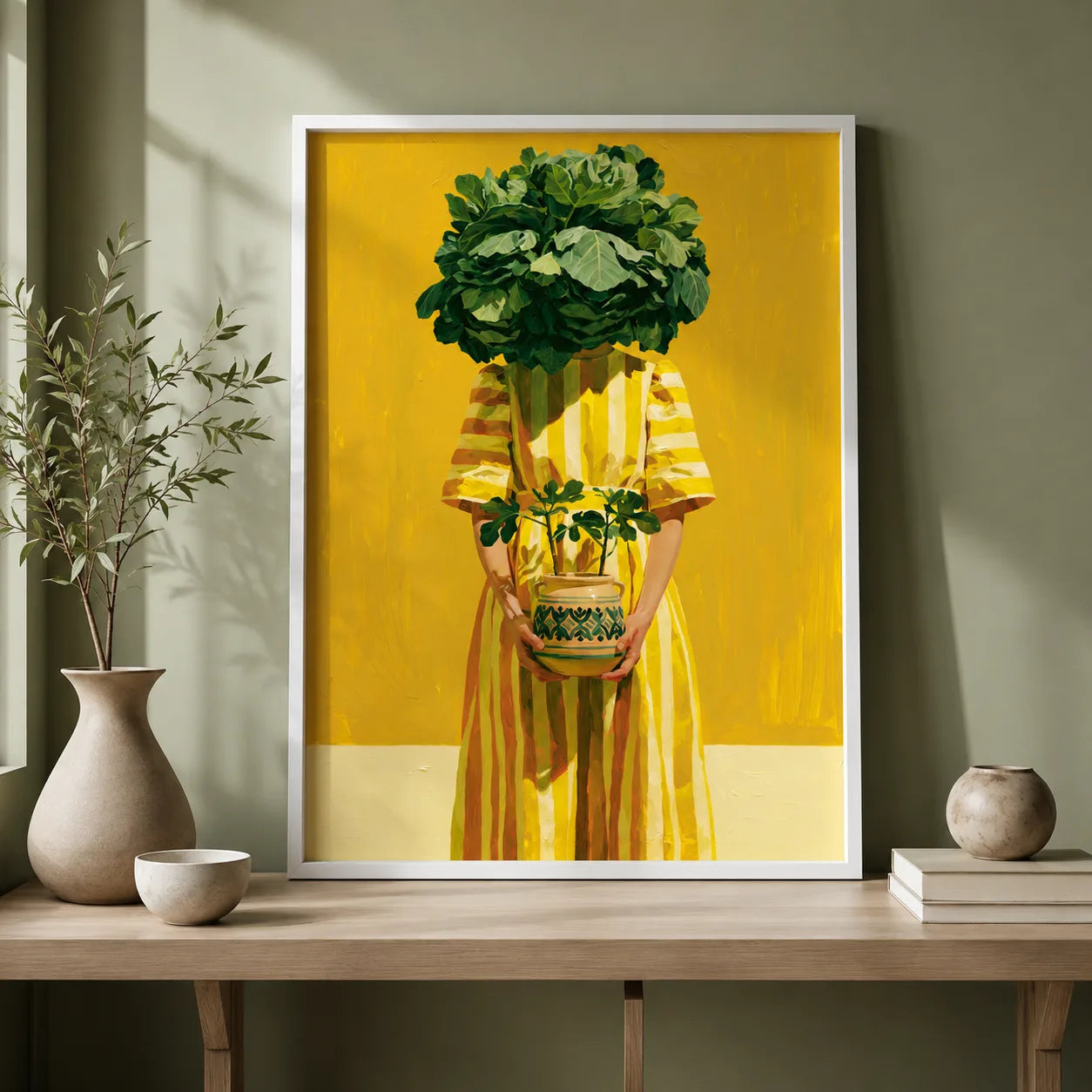 Botanical Plant Head Woman Wall Art Decor - Wall Art Decor - view 11
