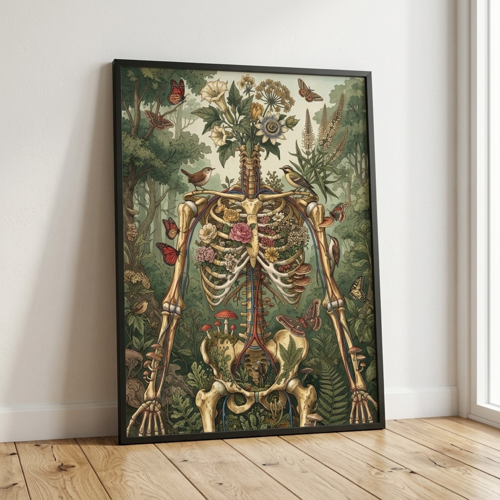 Botanical Skeleton Forest Wall Art Decor preview 10