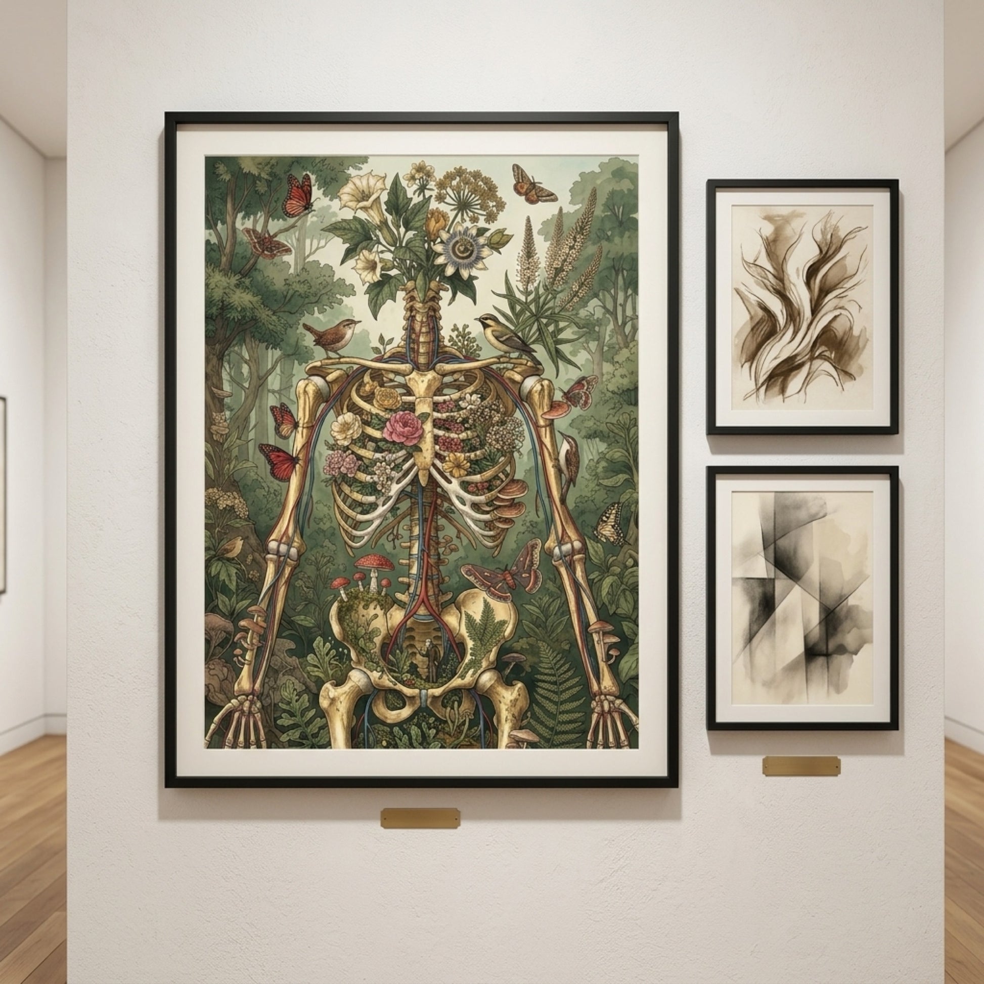 Botanical Skeleton Forest Wall Art Decor preview 2