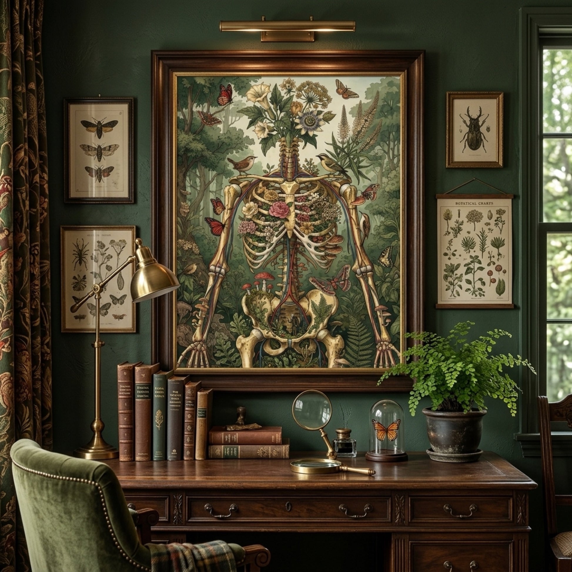 Botanical Skeleton Forest Wall Art Decor preview 9