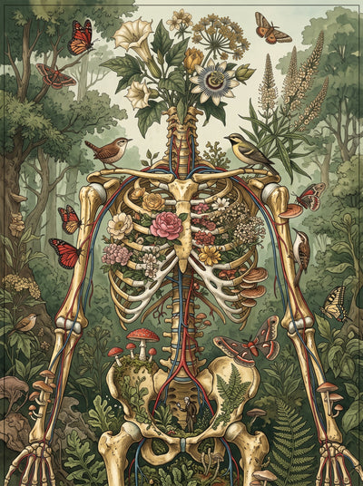 Botanical Skeleton Forest Wall Art Decor