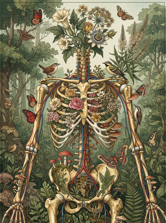 Botanical Skeleton Forest Wall Art Decor