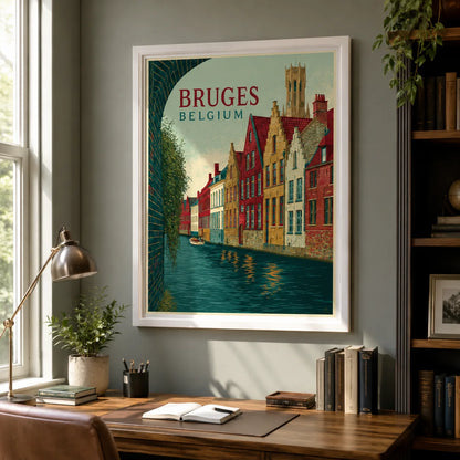 Bruges Belgium Canal Wall Art Decor - Wall Art Decor - alternate angle