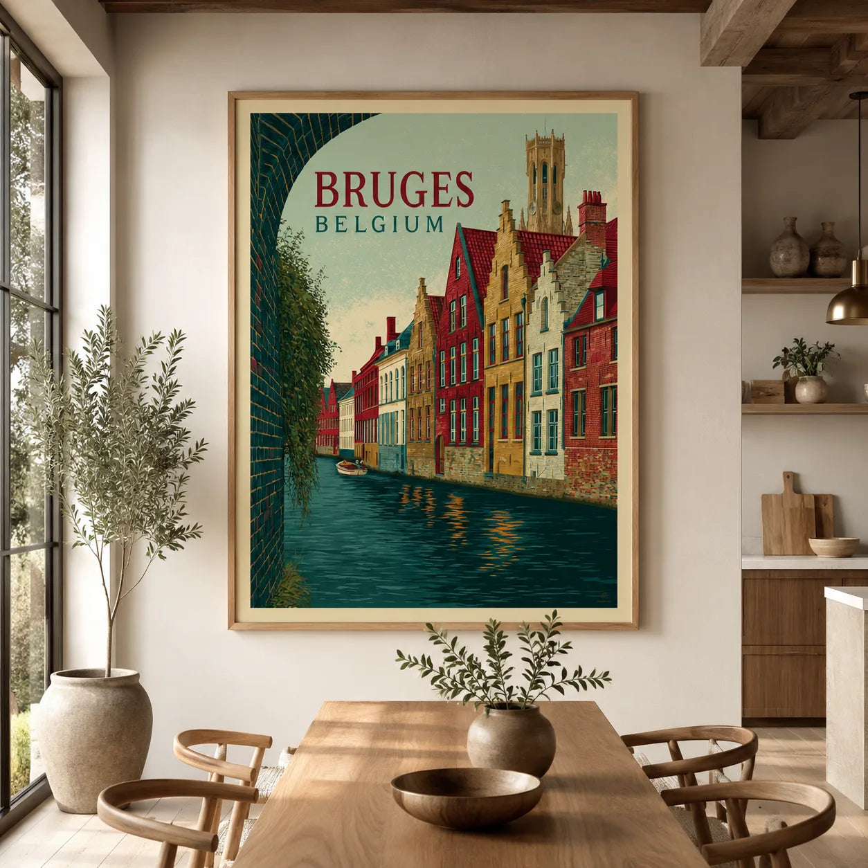 Bruges Belgium Canal Wall Art Decor - Wall Art Decor - close up