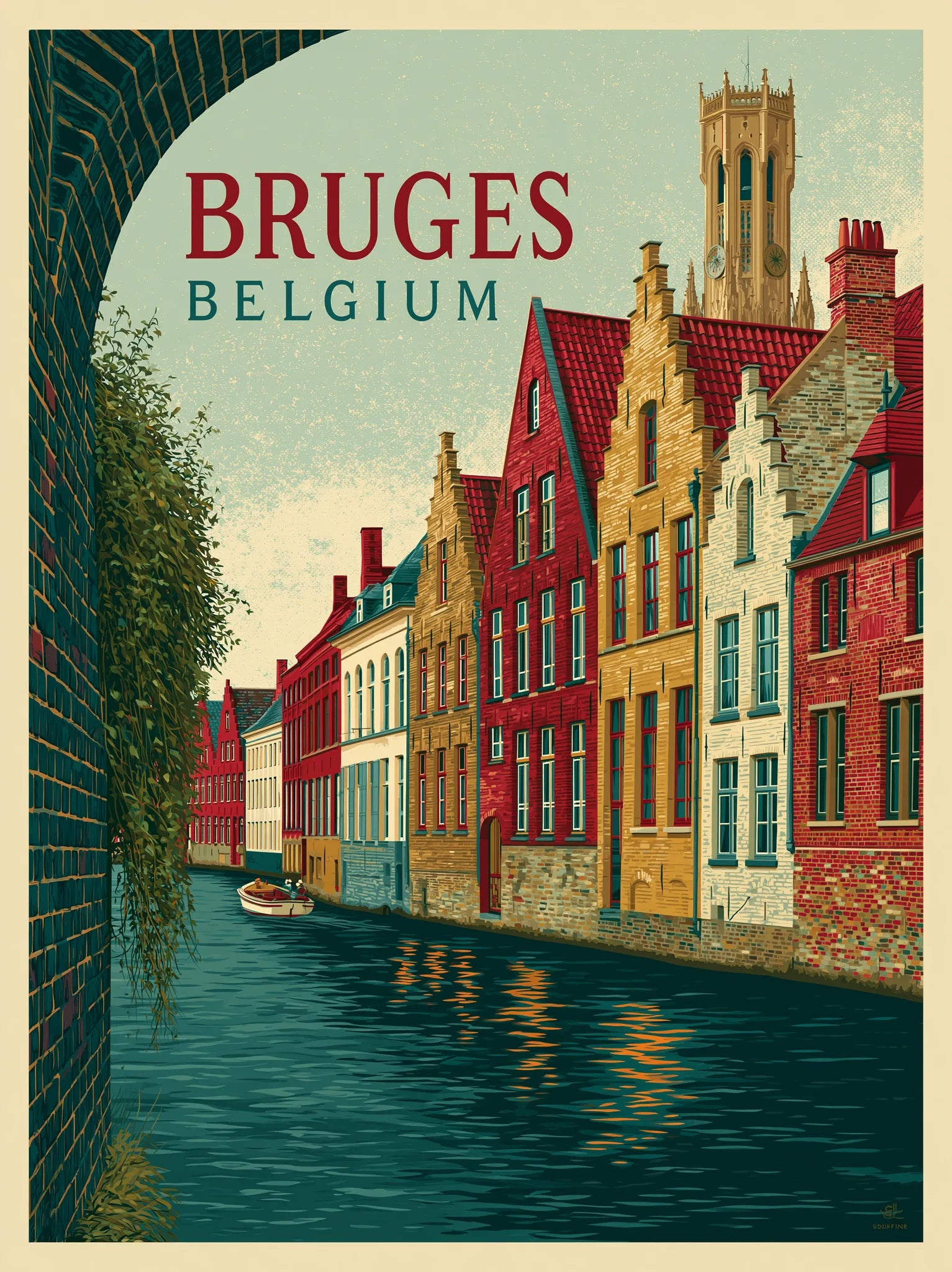 Bruges Belgium Canal Wall Art Decor - Wall Art Decor - front view