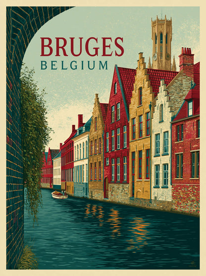 Bruges Belgium Canal Wall Art Decor - Wall Art Decor - front view
