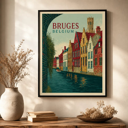 Bruges Belgium Canal Wall Art Decor - Wall Art Decor - in use