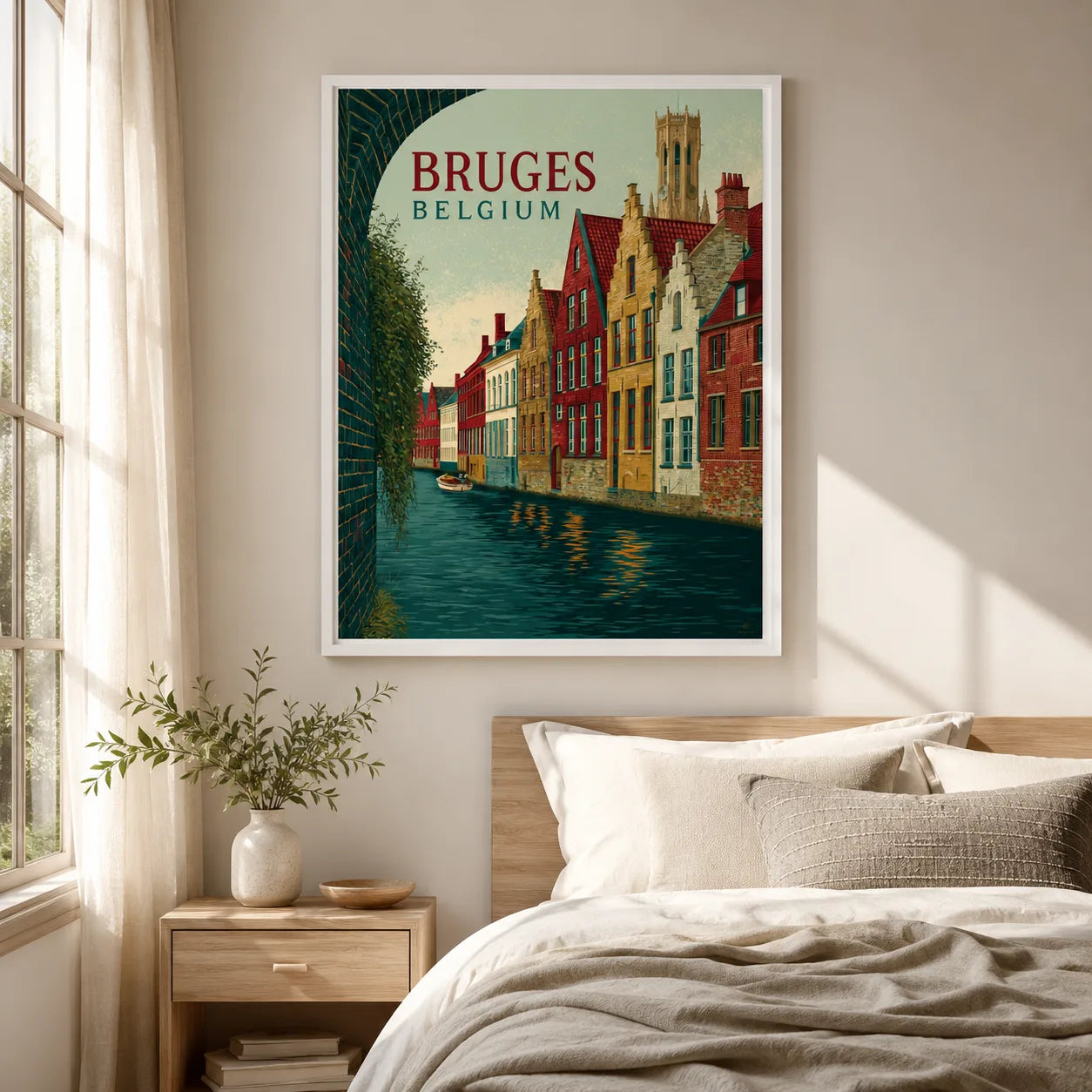 Bruges Belgium Canal Wall Art Decor - Wall Art Decor - styled