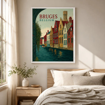 Bruges Belgium Canal Wall Art Decor - Wall Art Decor - styled
