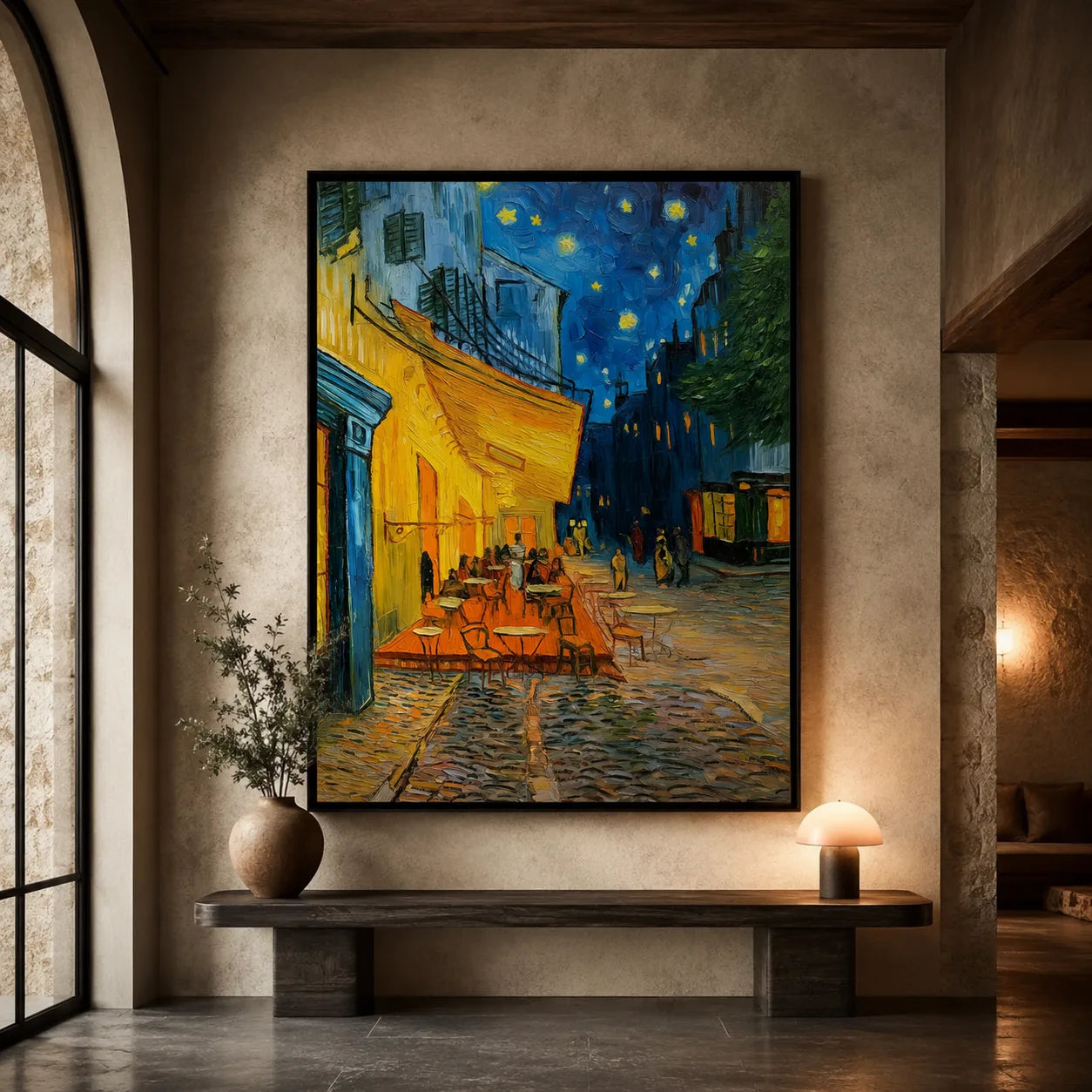 Cafe Terrace at Night Wall Art Decor - Wall Art Decor - close up