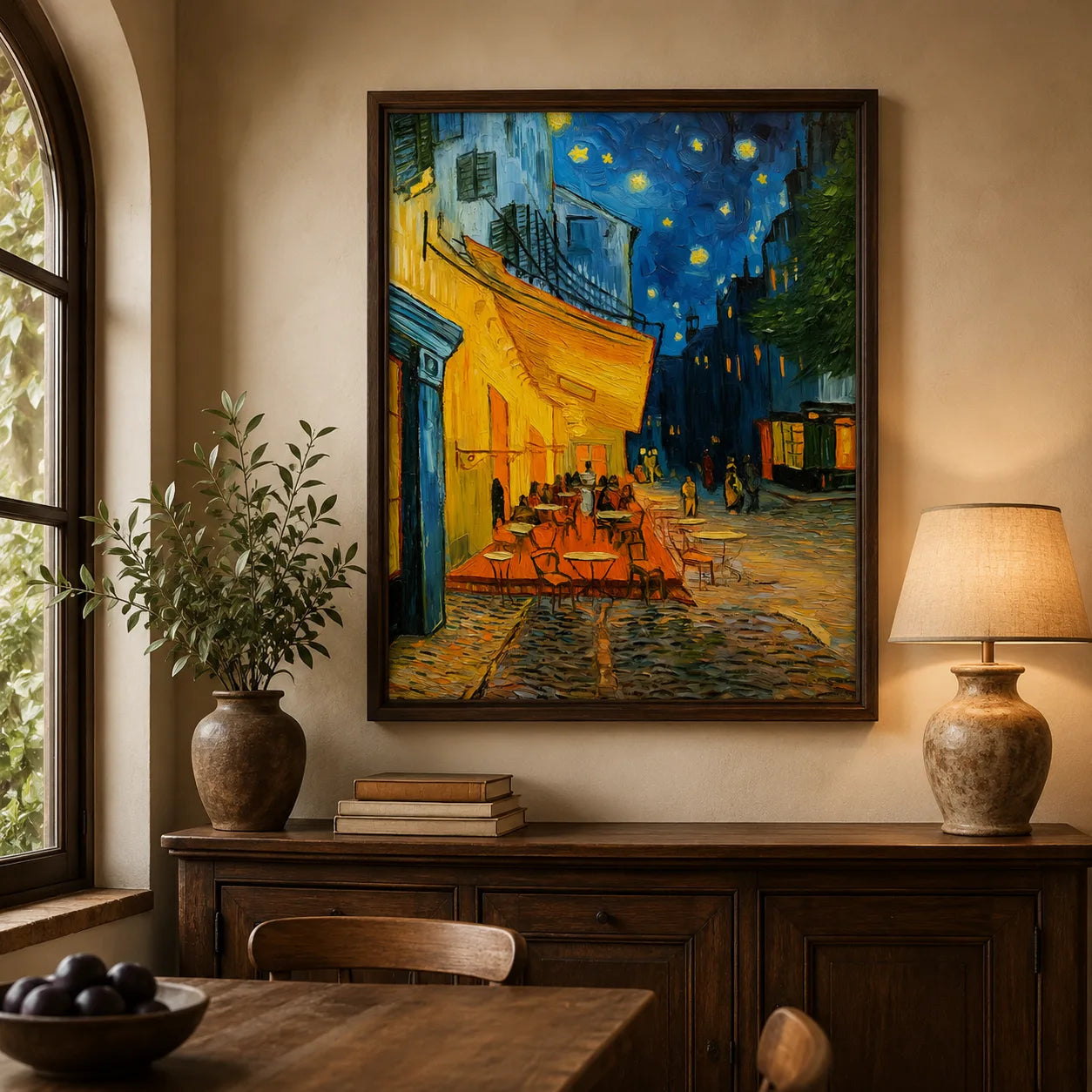 Cafe Terrace at Night Wall Art Decor - Wall Art Decor - detail