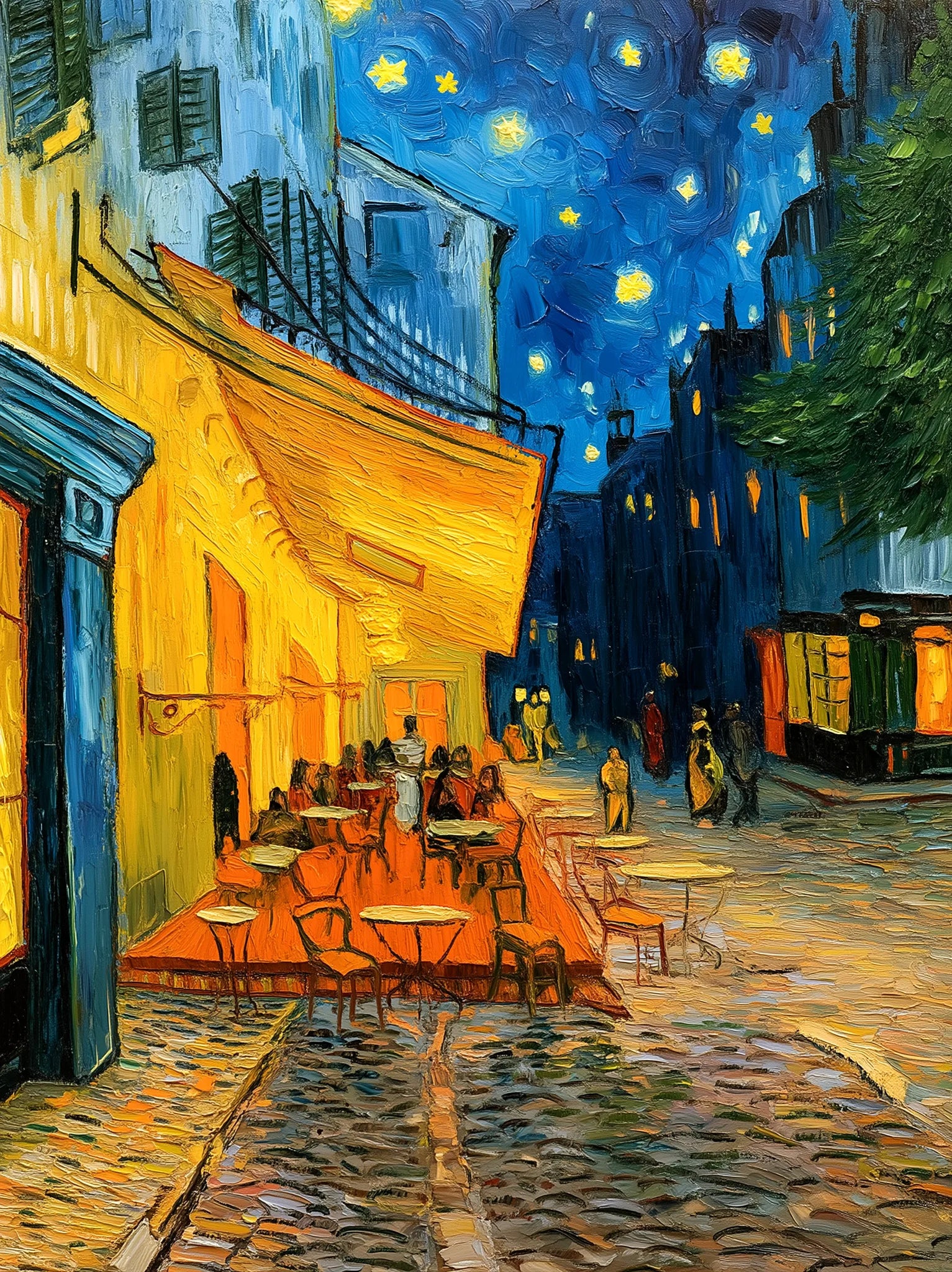 Cafe Terrace at Night Wall Art Decor - Wall Art Decor - front view