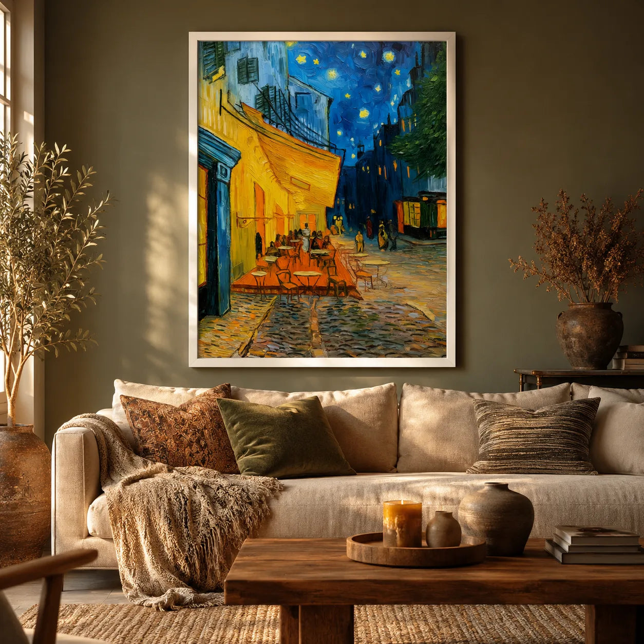 Cafe Terrace at Night Wall Art Decor - Wall Art Decor - in use