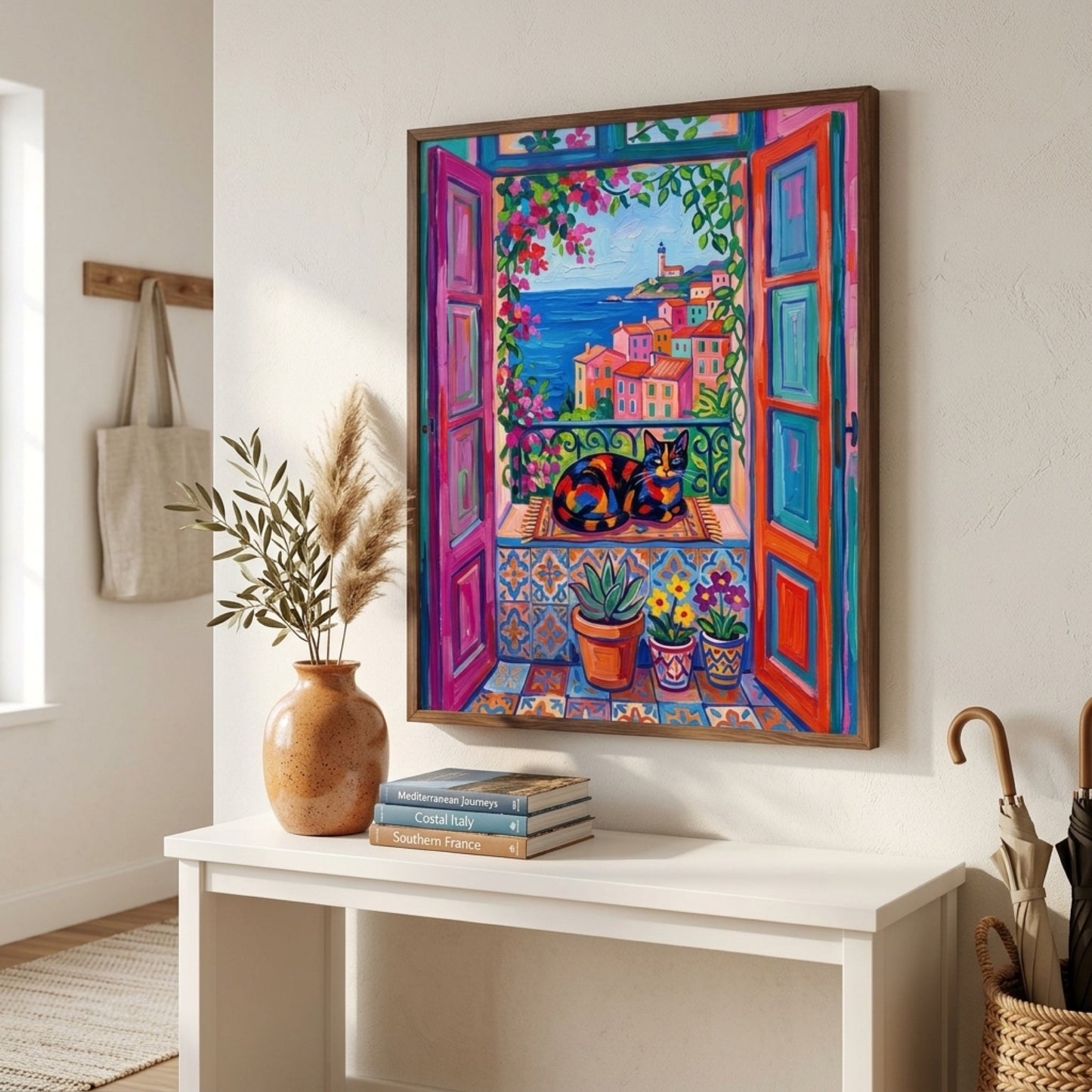 Calico Cat at the Riviera Window Wall Art Decor preview 3
