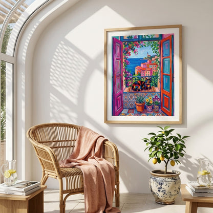 Calico Cat at the Riviera Window Wall Art Decor preview 6