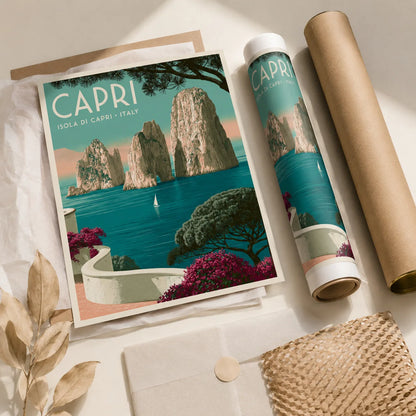 Capri Italy Travel Wall Art Decor - Wall Art Decor - back view