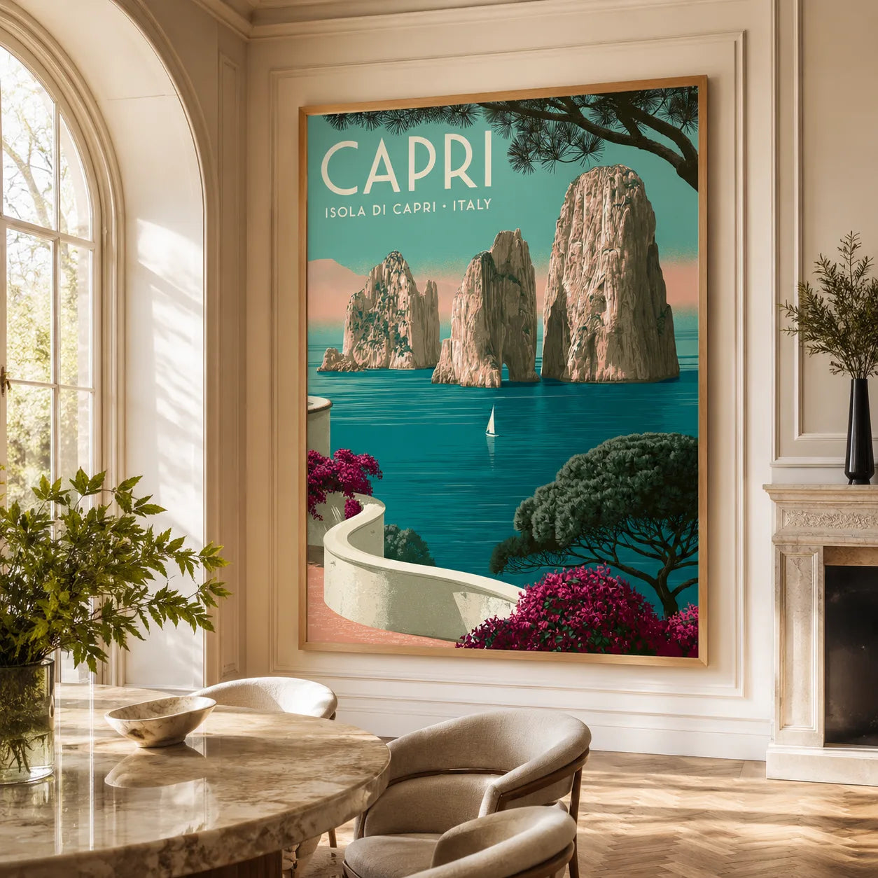 Capri Italy Travel Wall Art Decor - Wall Art Decor - close up