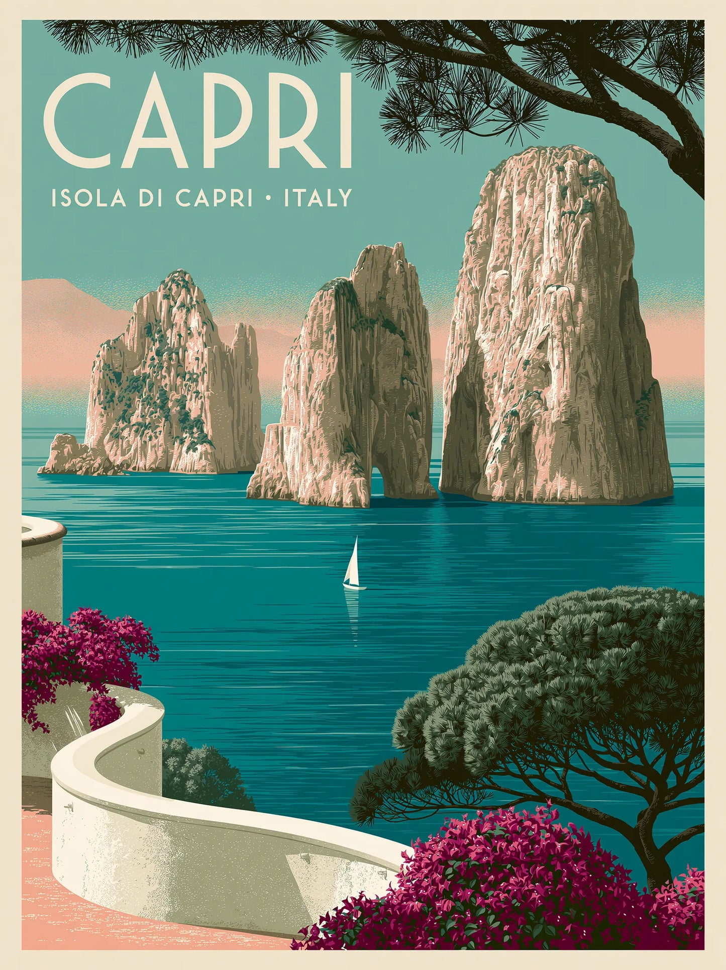 Capri Italy Travel Wall Art Decor - Wall Art Decor - front view