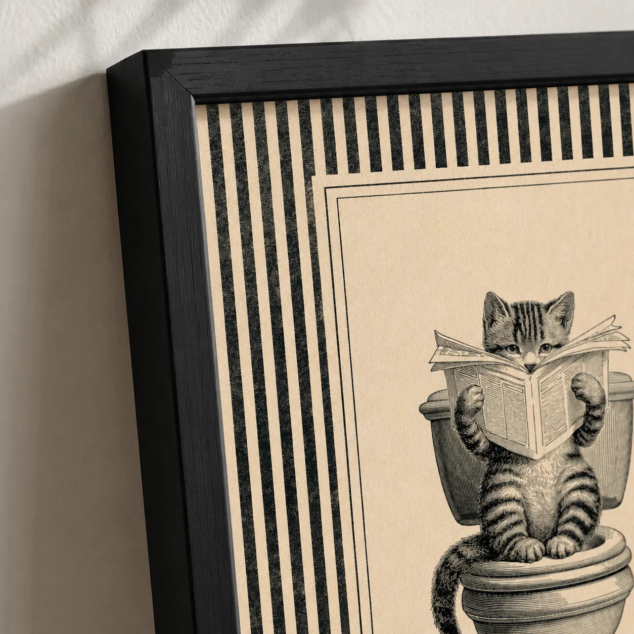 Cat Reading on Toilet Wall Art Decor - Wall Art Decor - packaging