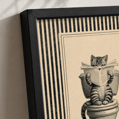 Cat Reading on Toilet Wall Art Decor - Wall Art Decor - packaging
