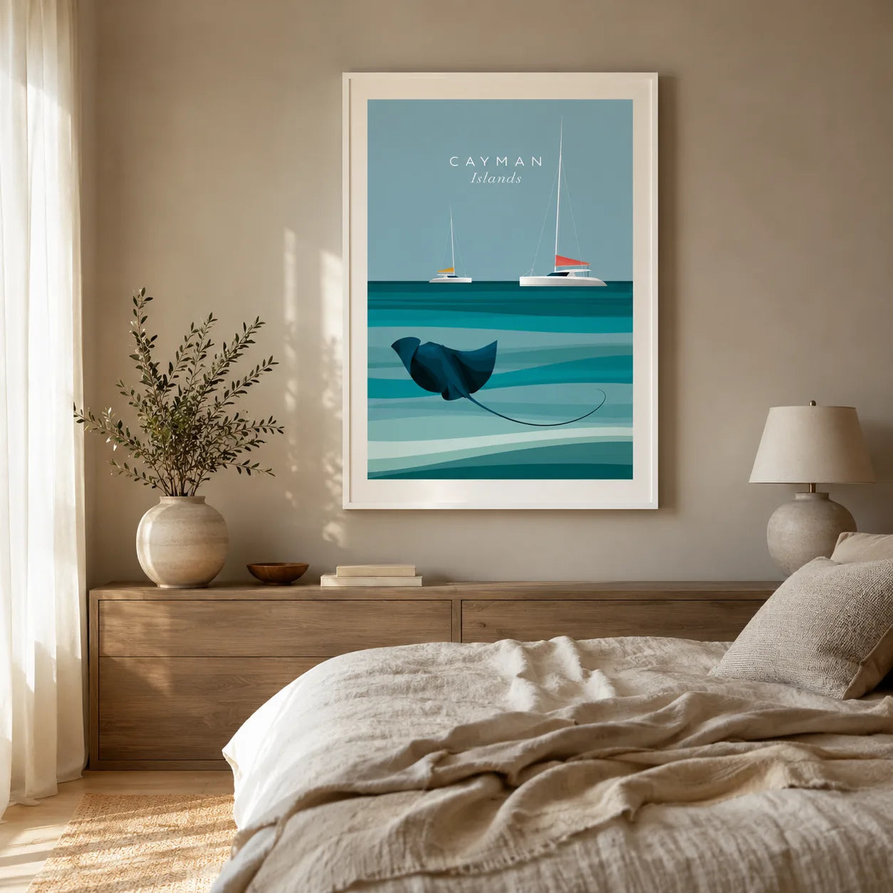 Cayman Islands Stingray Wall Art Decor - Wall Art Decor - alternate angle