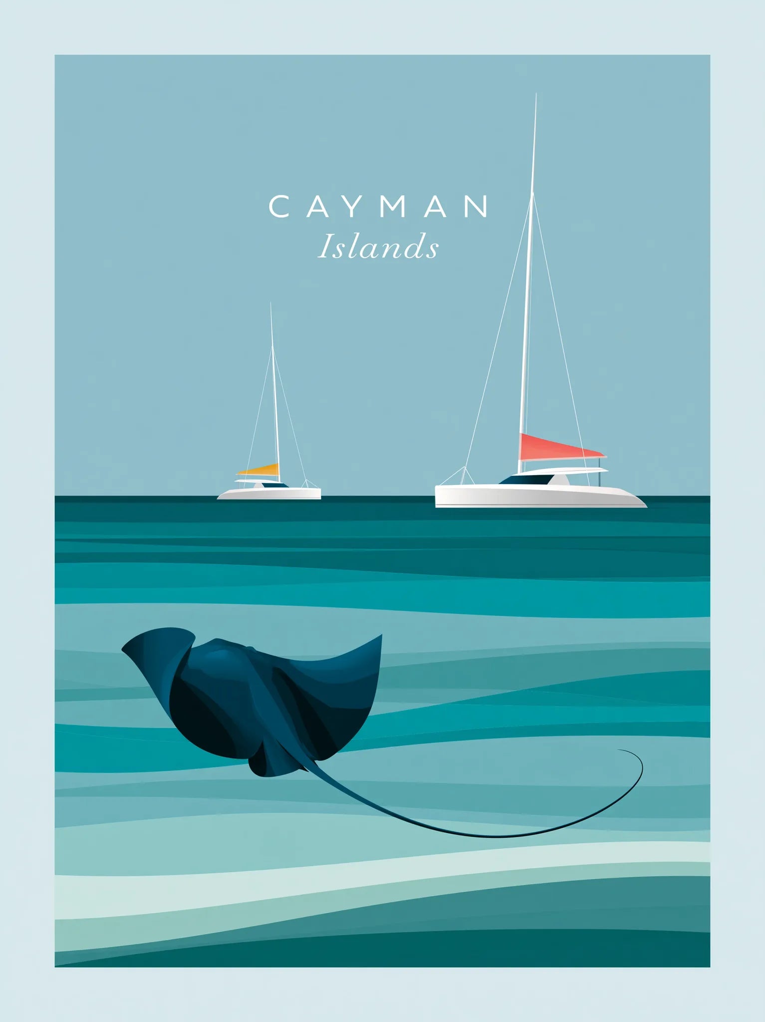 Cayman Islands Stingray Wall Art Decor - Wall Art Decor - front view