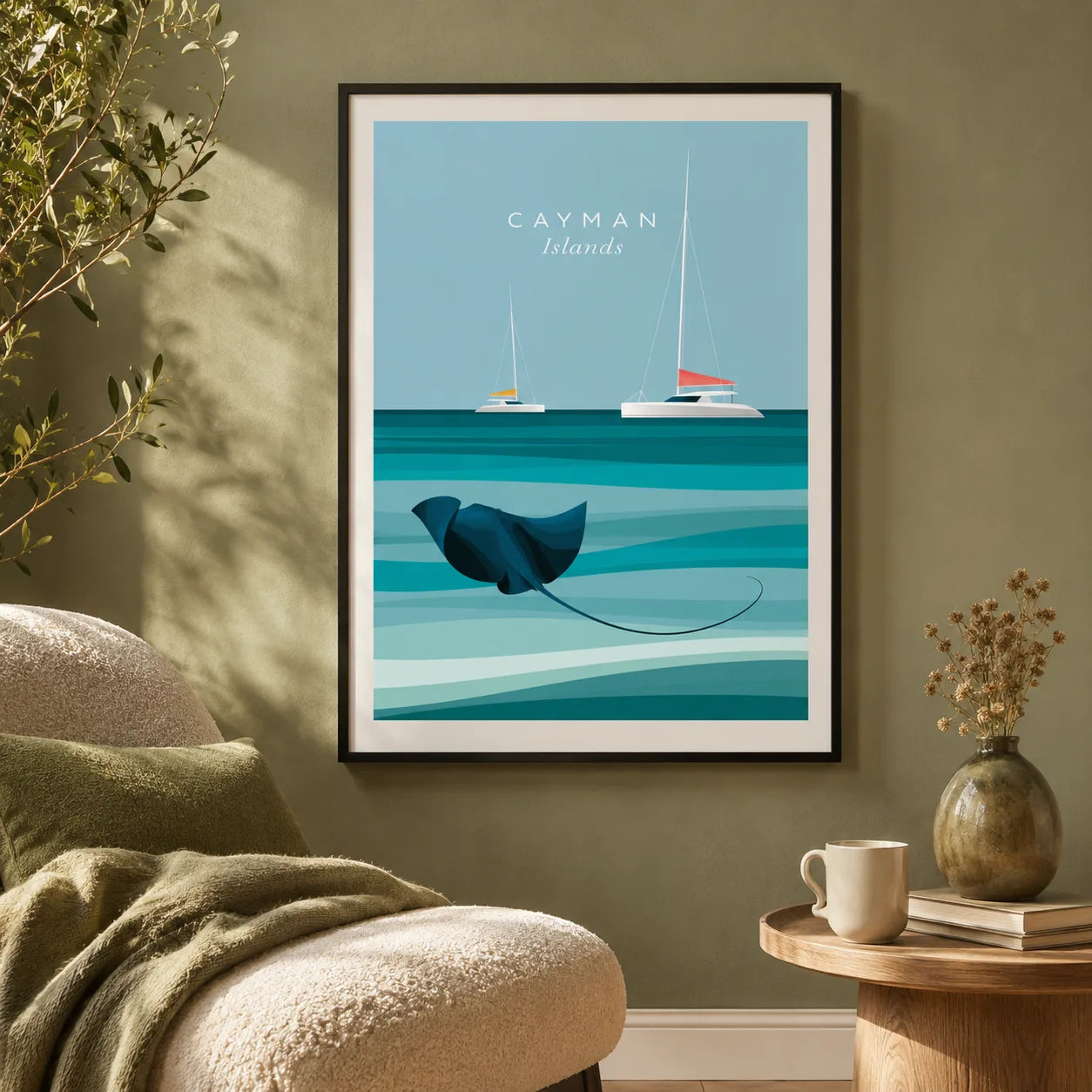 Cayman Islands Stingray Wall Art Decor - Wall Art Decor - in use
