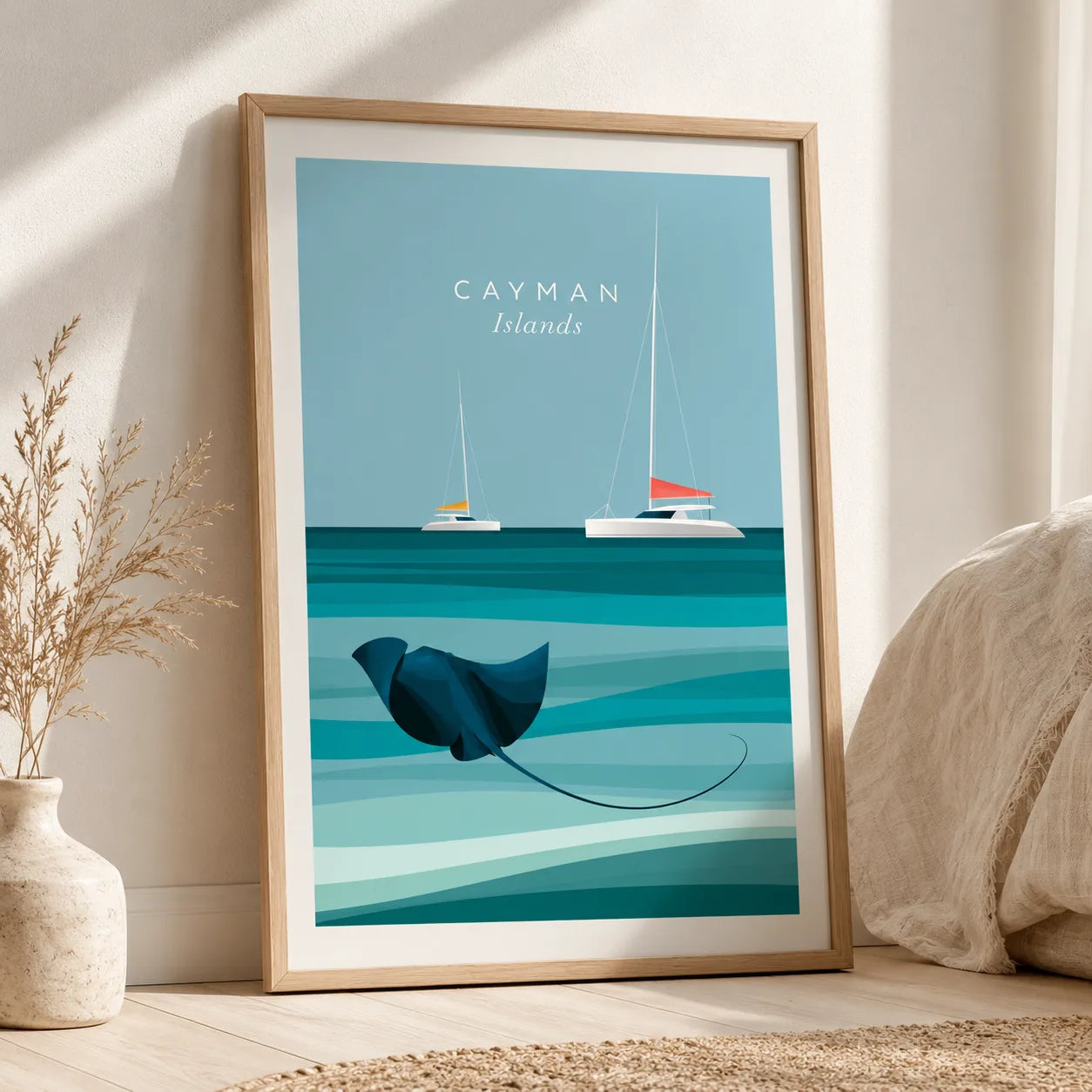 Cayman Islands Stingray Wall Art Decor - Wall Art Decor - side view