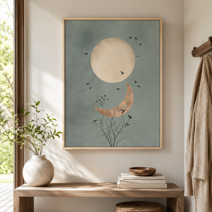 Celestial Moon and Crescent Boho Wall Art Decor – preview 7