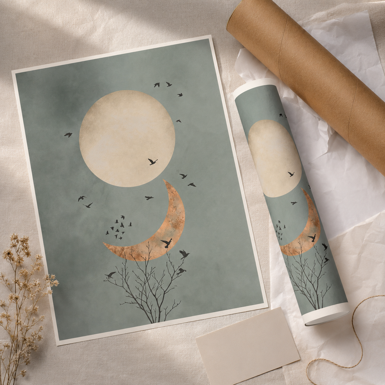 Celestial Moon and Crescent Boho Wall Art Decor – preview 9