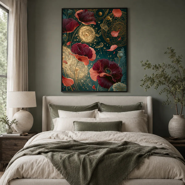 Celestial Poppy Garden Wall Art Decor