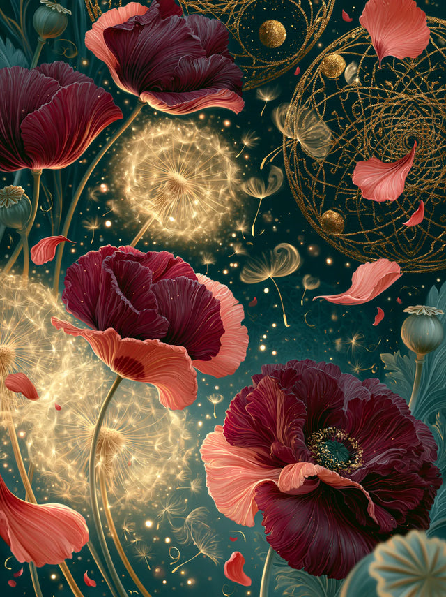 Celestial Poppy Garden Wall Art Decor