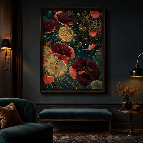 Celestial Poppy Garden Wall Art Decor