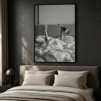 Champagne in Bed Wall Art Decor - Wall Art Decor - detail