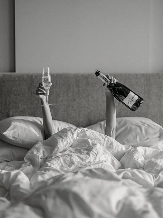 Champagne in Bed Wall Art Decor - Wall Art Decor - front view