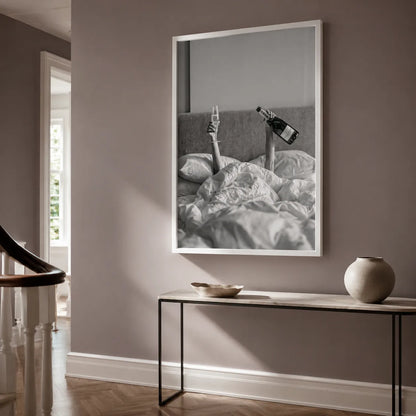 Champagne in Bed Wall Art Decor - Wall Art Decor - styled