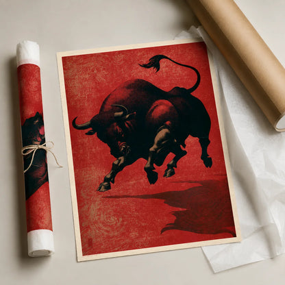 Charging Bull Wall Art Decor - Wall Art Decor - back view