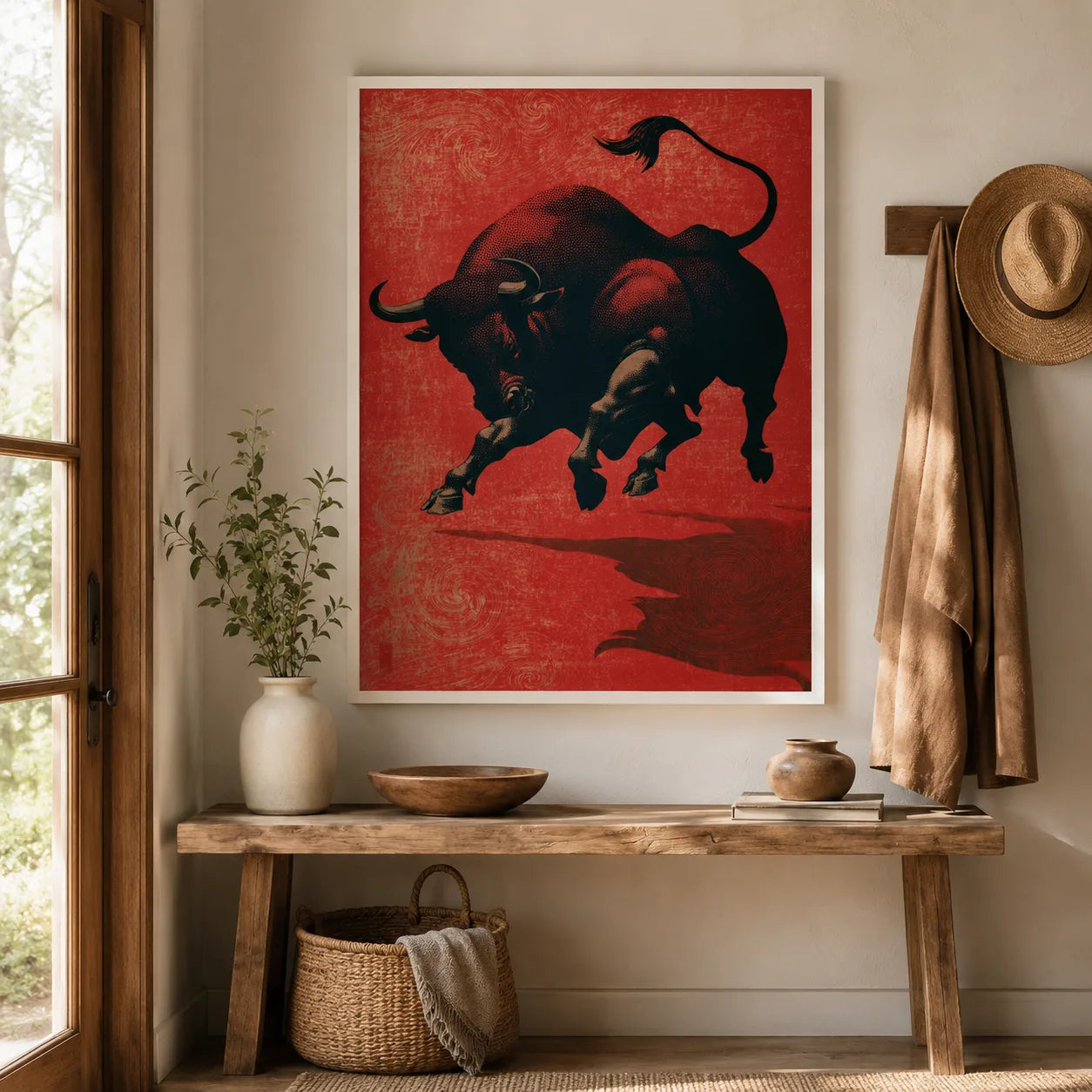 Charging Bull Wall Art Decor - Wall Art Decor - in use