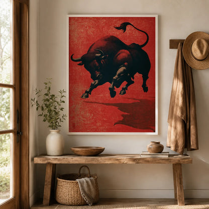 Charging Bull Wall Art Decor - Wall Art Decor - in use