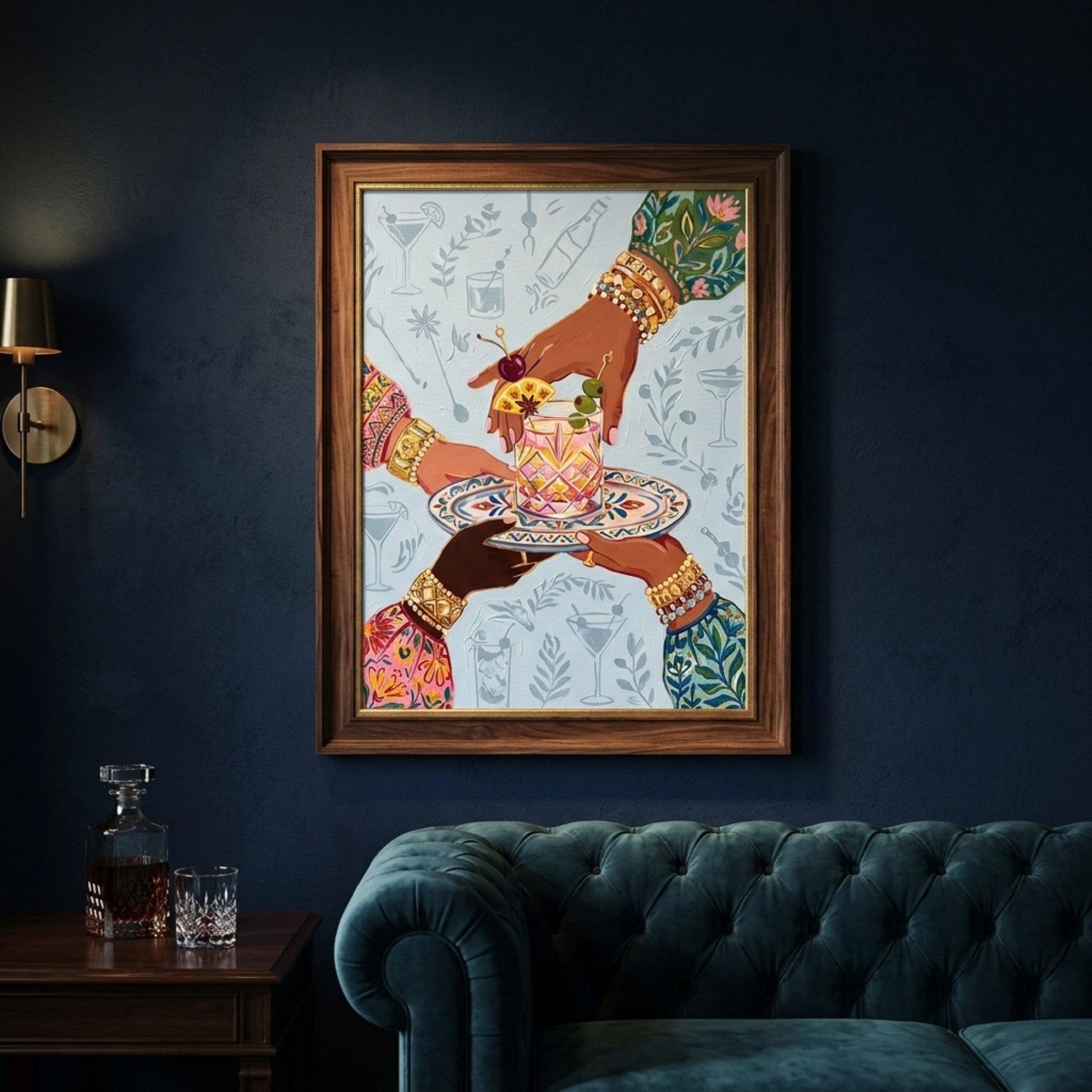 Cheers Cocktail Hands Wall Art Decor preview 9