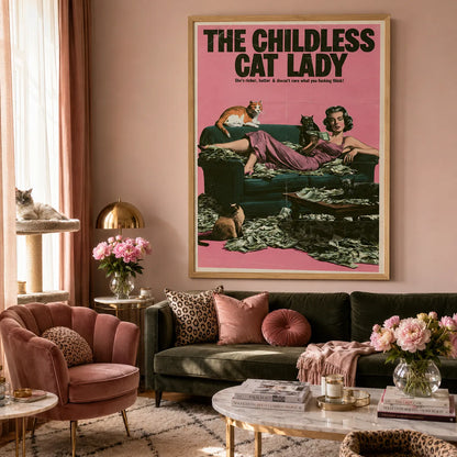 Childless Cat Lady Wall Art Decor - Wall Art Decor - detail