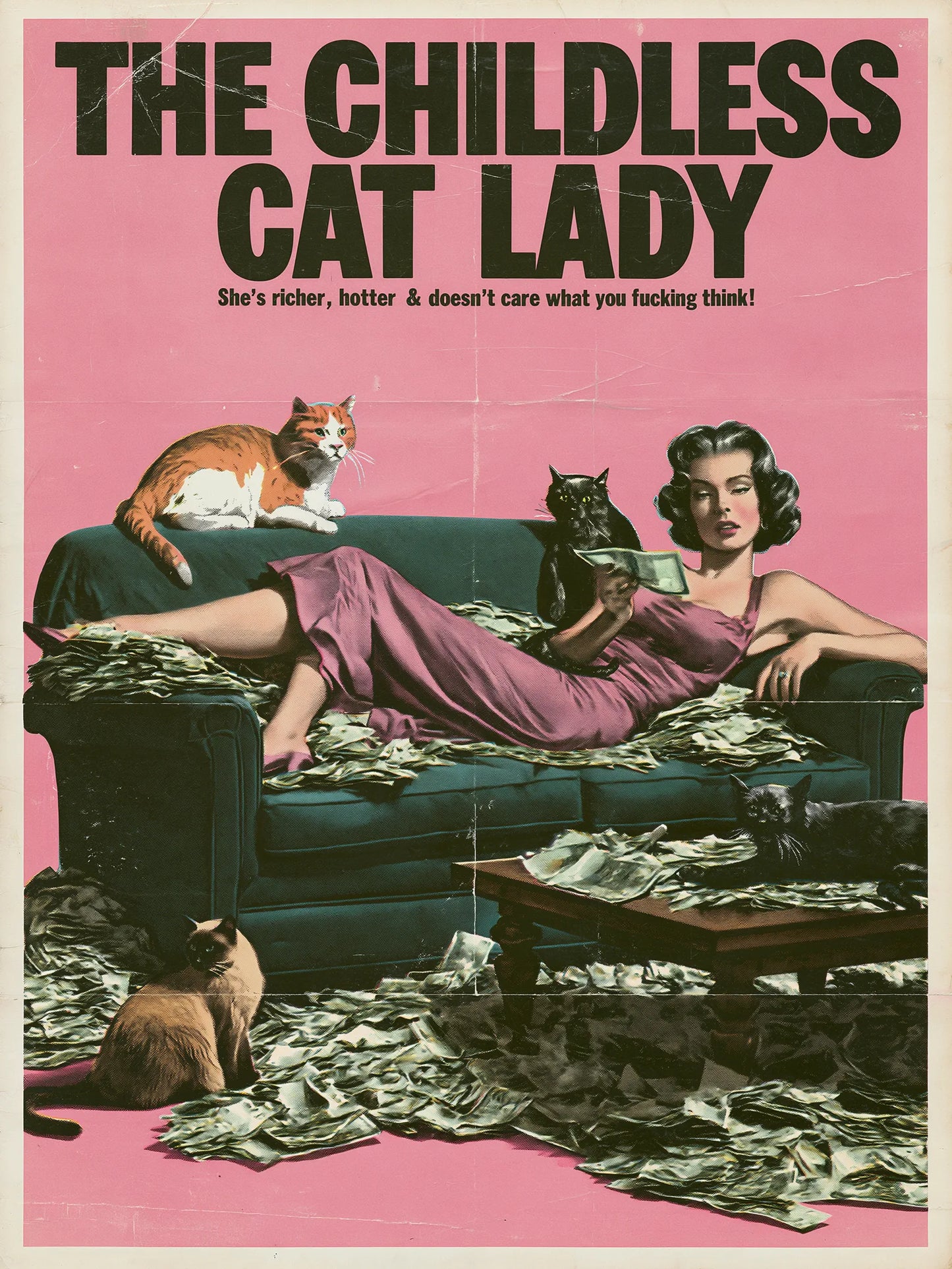 Childless Cat Lady Wall Art Decor - Wall Art Decor - front view