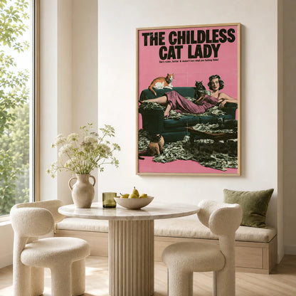 Childless Cat Lady Wall Art Decor - Wall Art Decor - styled