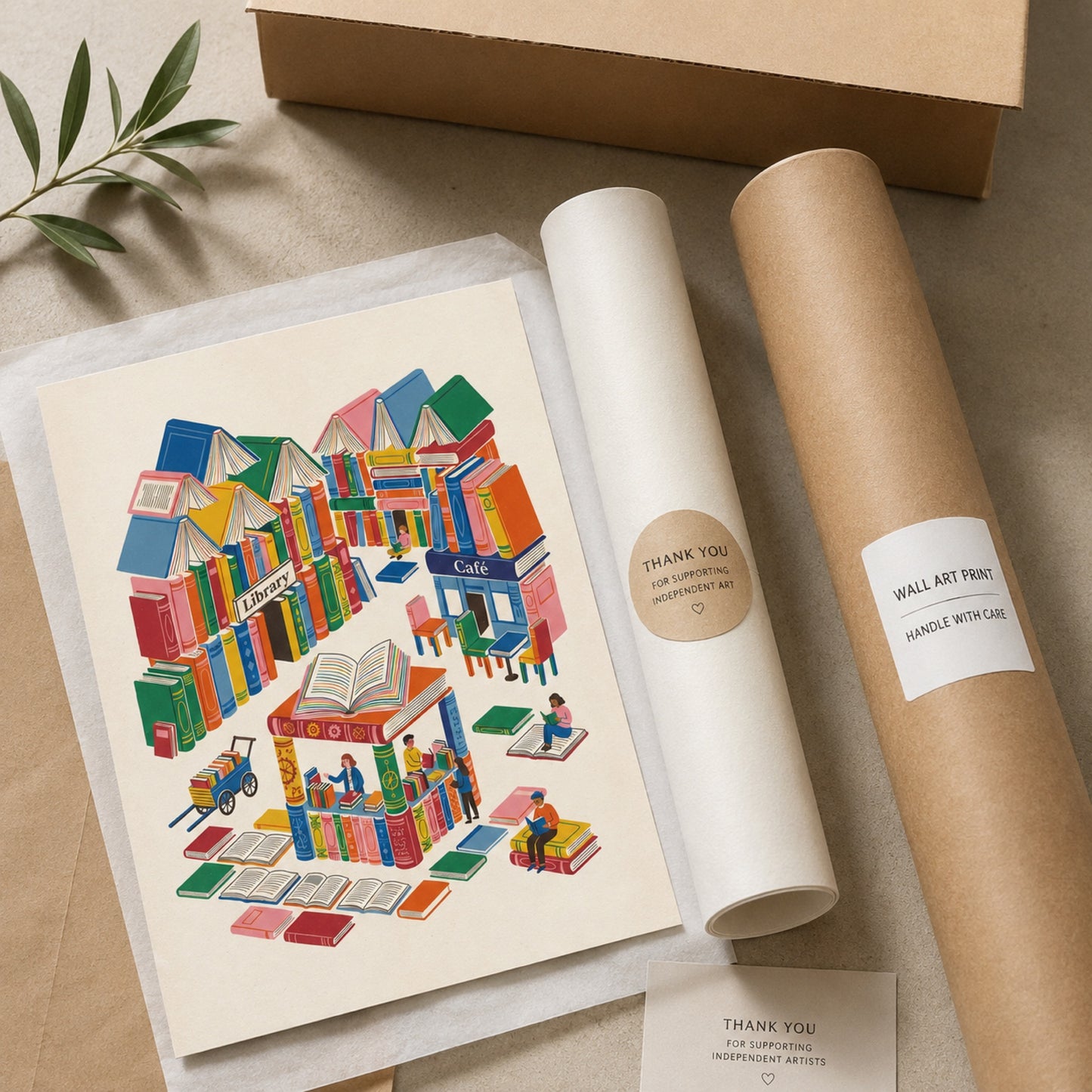 City of Books Reading Village Wall Art Decor preview 9