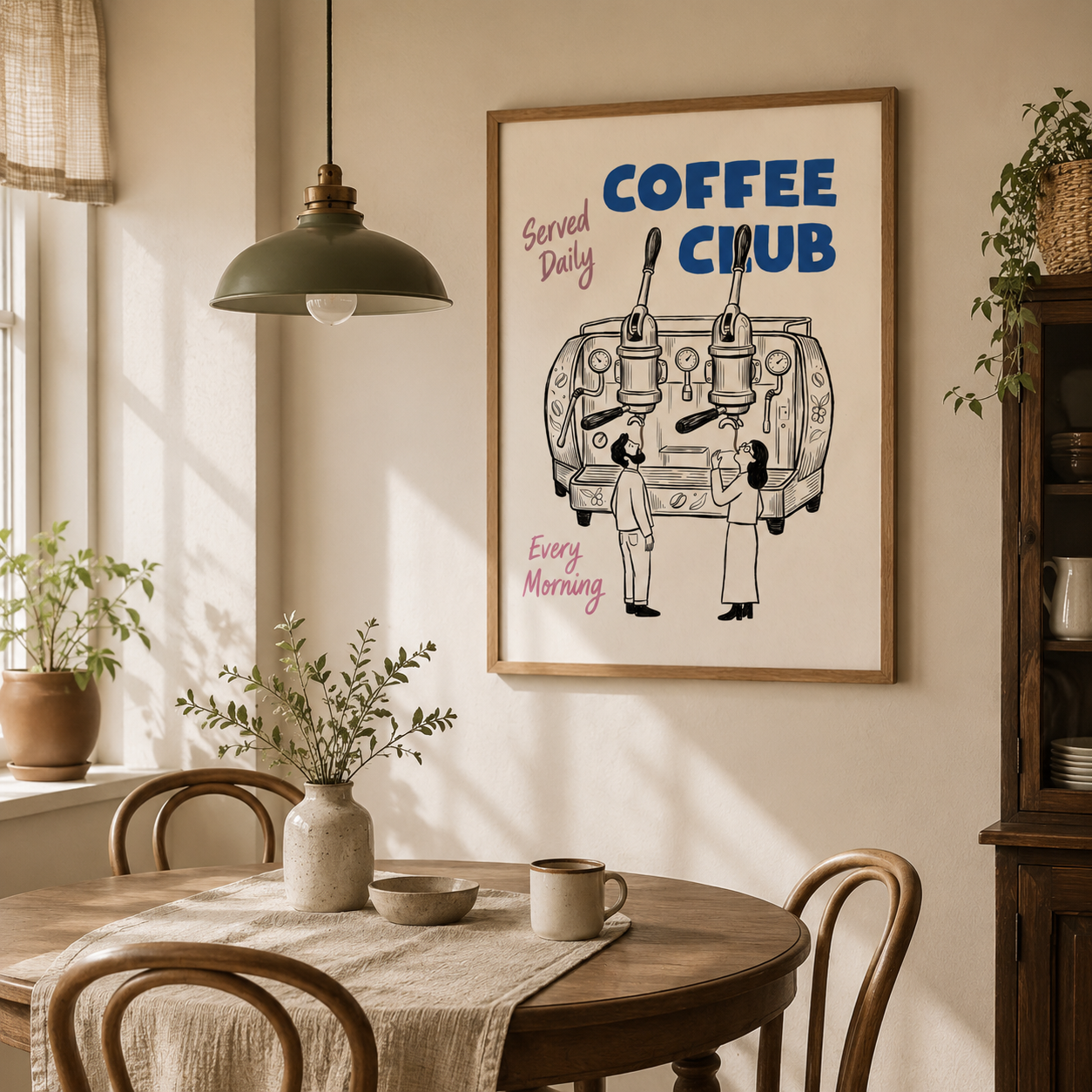 Coffee Club Espresso Machine Typography Wall Art Decor – preview 4