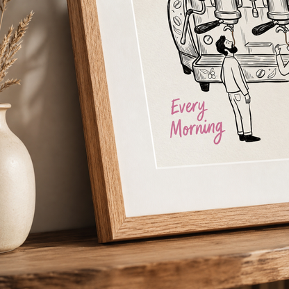 Coffee Club Espresso Machine Typography Wall Art Decor – preview 8