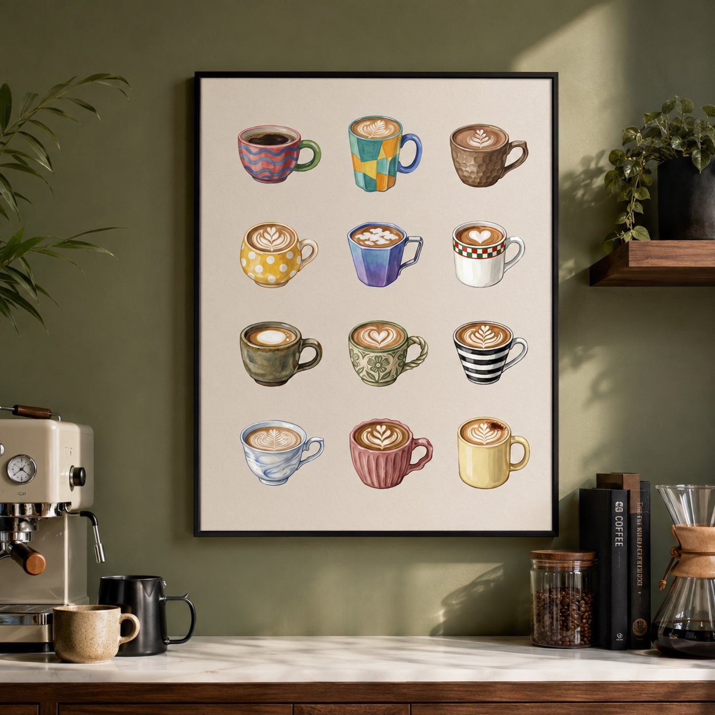 Coffee Cup Collection Wall Art Decor preview 10
