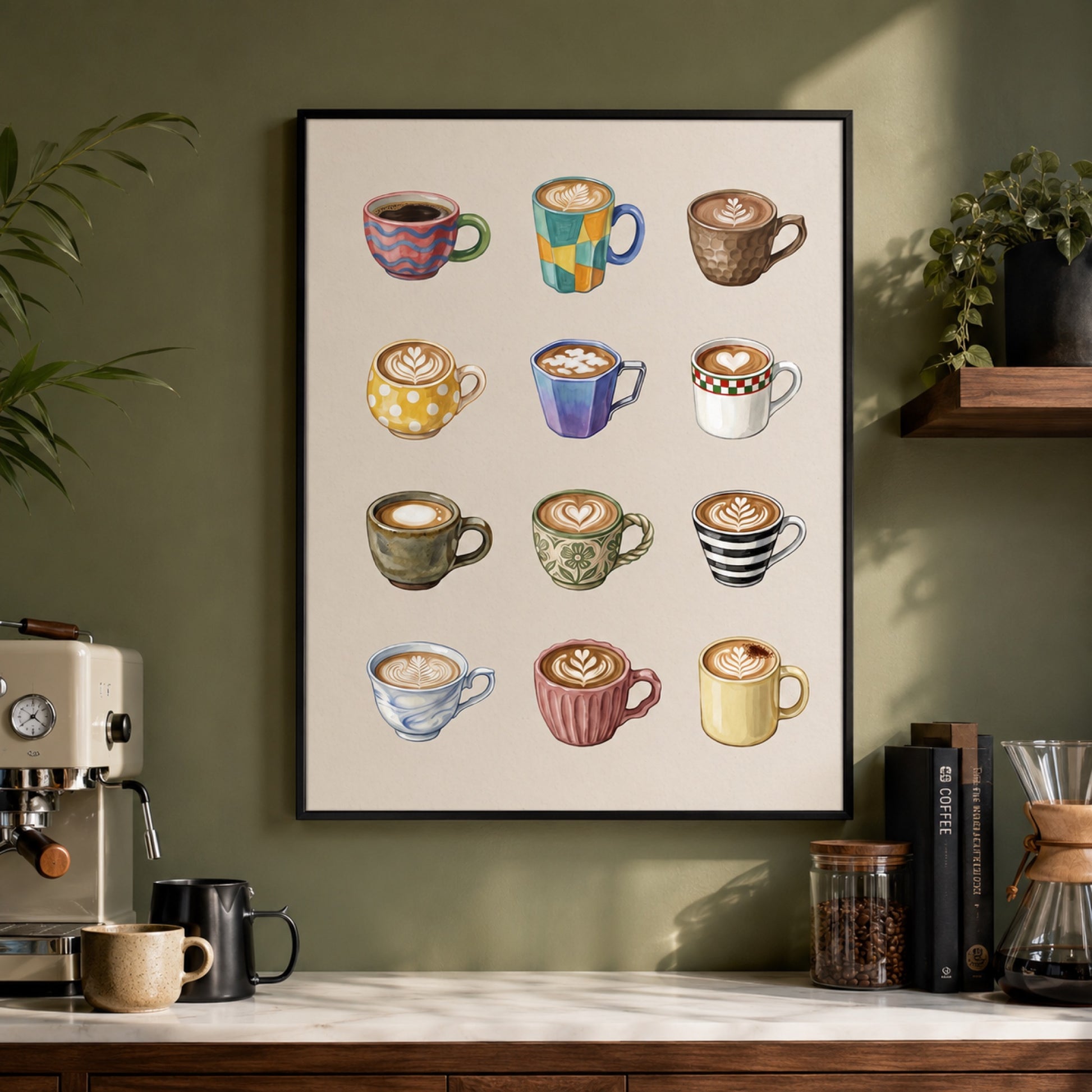 Coffee Cup Collection Wall Art Decor preview 10